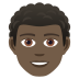 👨🏿‍🦱 man: dark skin tone, curly hair display on JoyPixels